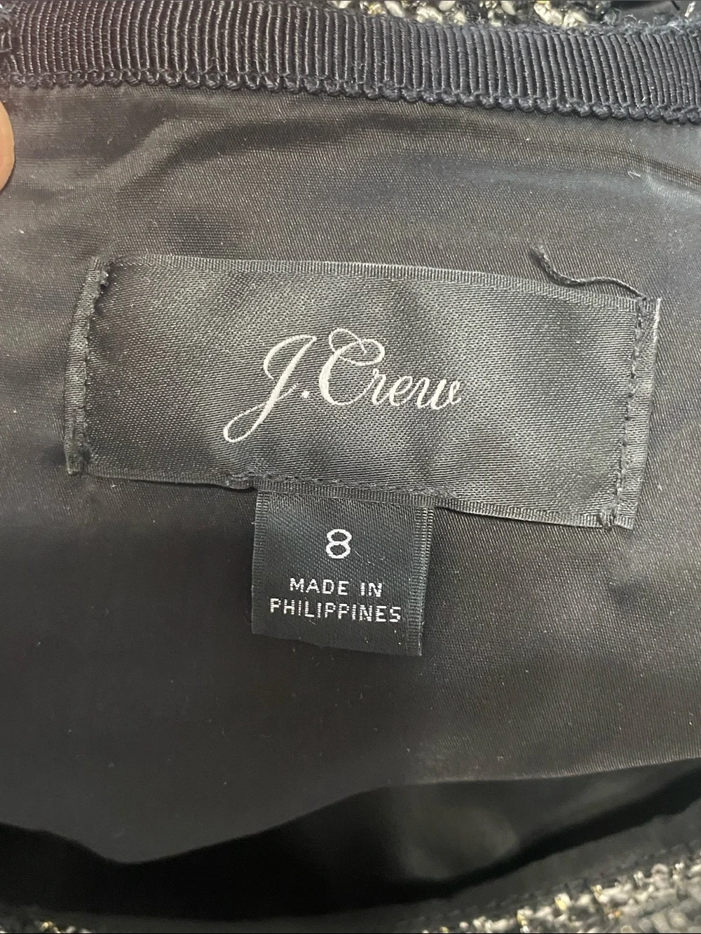 J. Crew Black and Gray Tweed Sleeveless Dress